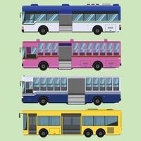 thailändischer bus große größe öffnet die tür für den passagier kommt herein. Vektorillustration eps10.