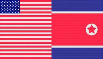 handelskrig koncept. USA och Nordkoreas flagga bakgrund. vektor illustration eps10