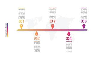 tidslinje markera punkt infografisk design 5 steg vektorillustration eps10 vektor