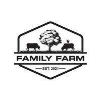 Familienbauernhofvektor, Landwirtschaftslogo vektor