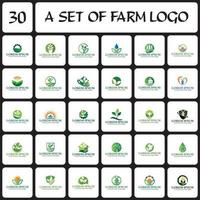 eine Reihe von Farm-Logos, eine Reihe von Landwirtschafts-Logos vektor