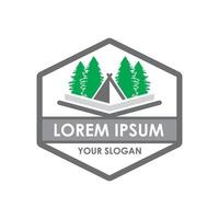 camping logotyp, äventyr logotyp vektor