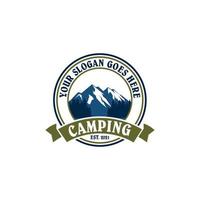 camping logotyp, äventyr logotyp vektor