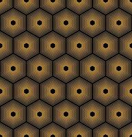 gyllene bakgrund med svart vektor hexagoner