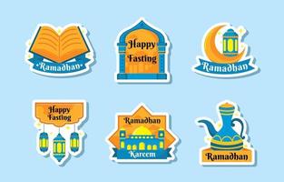 Ramadhan-Monats-Aufkleber-Set vektor