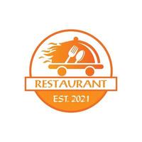 Lieferlogo, Restaurant-Logo-Vektor vektor