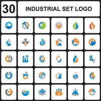 Engineering-Industrie-Set-Logo, Industrie-Set-Logo vektor