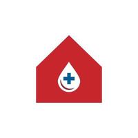 Logo des Bluthauses, abstraktes Logo des medizinischen Hauses vektor