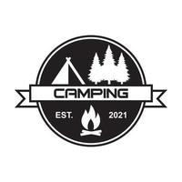 camping logotyp, äventyr logotyp vektor