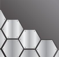 Plattenmetallhexagon und schwarzer Hintergrund vector Illustration