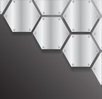 platta metall hexagon och utrymme svart bakgrund vektor illustration