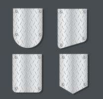 Platte Metall Banner Set Vektor-Illustration vektor