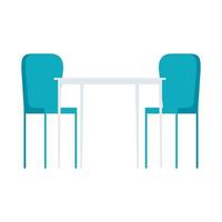 Tisch mit Stühlen Möbel, auf weißem Hintergrund vektor