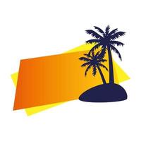 tropisk palm siluett på vit bakgrund vektor