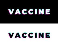 vaccin glitch inskription på svart och vit bakgrund isolerad, deformerad och förvrängd för nyheter, för blogg. coronavirus, covid-19, stanna hemma i karantän vektor