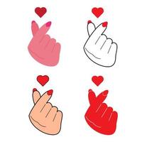 hand gör mini hjärta symbol ikon vektor