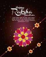 grußkarte mit dekorativem rakhi für raksha bandhan, indisches fest für bruder und schwester bindungsfeier, die bindungsbeziehung vektor