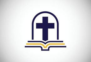 Kirchenlogo. christliche Zeichensymbole. das Kreuz Jesu vektor