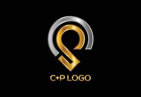 cp-logotyp, bokstavslogotyp, monogramlogotyp vektor