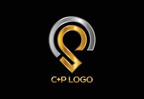 CP-Logo, Buchstabenlogo, Monogrammlogo vektor