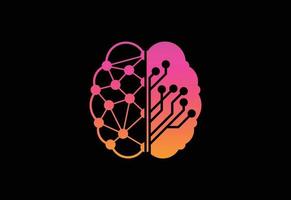 modernes und einfaches Logo-Design für ein Gehirn, Gehirn-Logo-Symbol-Zeichen-Symbol. vektor