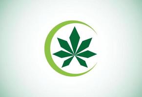 cannabis logotyp, blad logotyp design vektor