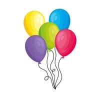 ballonger helium av färger vektor