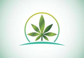 cannabis logotyp, blad logotyp design vektor