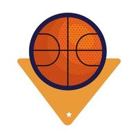 basket, emblem, design med basketboll vektor