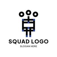 Squad-Logo, Vektorgrafik, Drei-Punkte-Leute, die sich festhalten. vektor