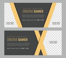 Banner-Hintergrunddesign mit Platz für Bilder. kreative und elegante Vektor-Banner-Vorlage vektor