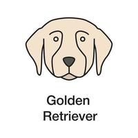 golden retriever färgikon. ledarhundsras. isolerade vektor illustration