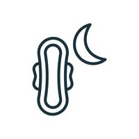 kvinnliga bindor på natten. kvinna mens pad för användning en natt. dambindsprodukter för hygien. menstruationsservett med vingar. vektor illustration