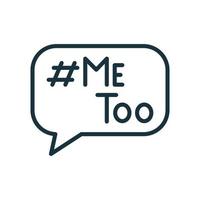 jag också hashtag-ikon. jämställdhetsbegrepp. rörelse mot sexuella trakasserier, våld i hemmet och övergrepp. me too hash-tagg linjär ikon. vektor illustration.