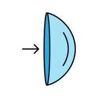 Augenkontaktlinsen entfernen Anweisung Farbsymbol. isolierte Vektorillustration vektor