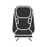 transrapid glyfikon. maglev. höghastighetståg för monorail. siluett symbol. negativt utrymme. vektor isolerade illustration