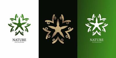 blumen-, ornament- oder mandala-logo-vorlagendesign. HNO-Logo-Vorlagendesign. vektor