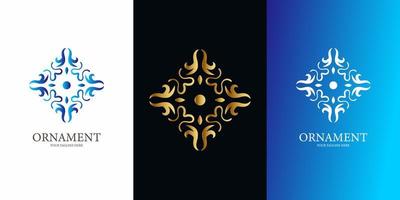 blumen-, ornament- oder mandala-logo-vorlagendesign. HNO-Logo-Vorlagendesign. vektor