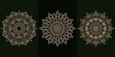 mandala prydnad eller blomma bakgrund design set samling. vektor