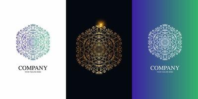 mandala eller prydnad logotyp malldesign. vektor