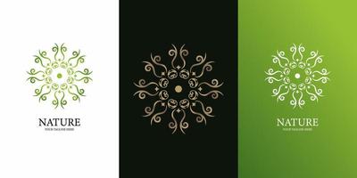 blumen-, boutique- oder ornament-logo-vorlagendesign. vektor