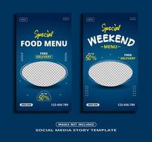 Vorlage für Lebensmittel-Social-Media-Story-Banner vektor