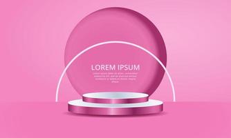 realistische 3d-rosa podium-kosmetikproduktanzeige vektor
