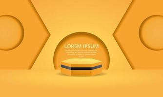 3d orange podium produkt display vektor