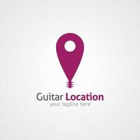 gitarr logotyp formgivningsmall. vektor illustration