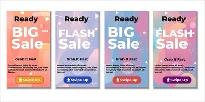 Farbverlauf dynamisches modernes flüssiges Handy für Verkaufs- und Werbebanner. Sale-Banner-Template-Design, Flash-Sale-Sonderangebot-Set und kann für Instagram verwendet werden vektor