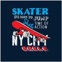 New York City skaters vektor illustration.Skateboards vektor tryck.