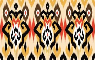 ethnische ikat abstrakte afrikanische kunst. nahtloses muster in stammes-, volksstickerei und mexikanischem stil. aztekischer geometrischer kunstornamentdruck.design für teppich, tapete, kleidung, verpackung, stoff, bezug vektor