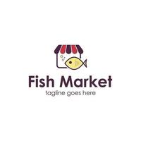 Fischmarkt-Logo-Design-Vorlage vektor