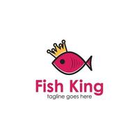 Fischkönig-Logo-Design-Vorlage vektor